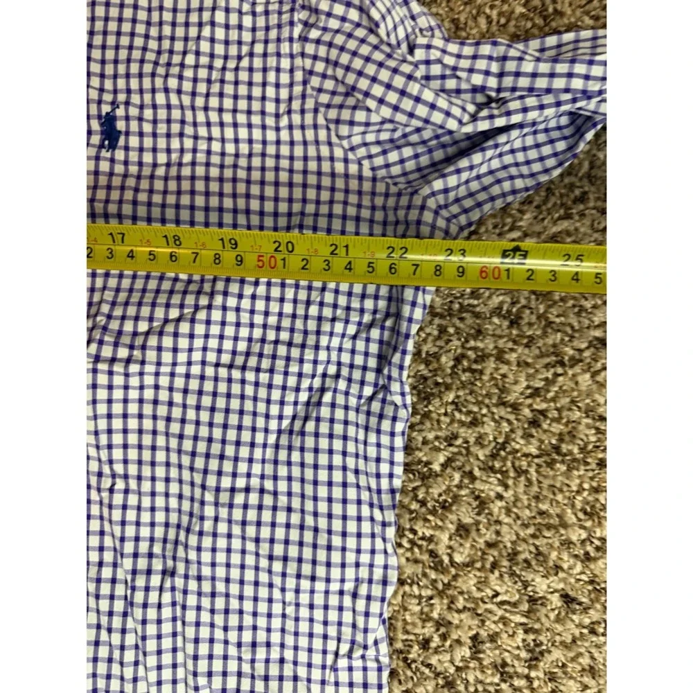 Polo Ralph Lauren Performance Gingham Button Down Shirt Mens Large Purple White